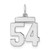 Sterling Silver/Rhodium-plated Polished Number 54 Charm - QS-B0FBF1E5-8929