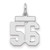 Sterling Silver/Rhodium-plated Polished Number 56 Charm