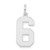 Sterling Silver/Rhodium-plated Polished Number 6 Charm - QM-65F5D60D-5561