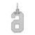 Sterling Silver/Rhodium-plated Polished Number 6 Charm - QM-65F5D60D-5561