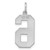 Sterling Silver/Rhodium-plated Polished Number 6 Charm - QP-5724522E-2583