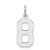 Sterling Silver/Rhodium-plated Polished Number 8 Charm - QS-DA49EDC7-5511