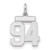Sterling Silver/Rhodium-plated Polished Number 94 Charm