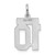 Sterling Silver/Rhodium-plated Satin Number 10 Charm - QP-30C76520-2072