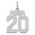 Sterling Silver/Rhodium-plated Satin Number 20 Charm - QP-4B0CAECE-2822