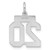 Sterling Silver/Rhodium-plated Satin Number 20 Charm - QP-4B0CAECE-2822