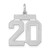 Sterling Silver/Rhodium-plated Satin Number 20 Charm - QP-5BBD34EB-7040