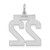 Sterling Silver/Rhodium-plated Satin Number 22 Charm - QP-D4C10AA2-4481