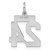 Sterling Silver/Rhodium-plated Satin Number 24 Charm - QP-F6468C0D-6510