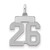 Sterling Silver/Rhodium-plated Satin Number 26 Charm - QP-2A6D238D-3990