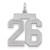 Sterling Silver/Rhodium-plated Satin Number 26 Charm - QP-D5CC3D6F-4235