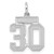 Sterling Silver/Rhodium-plated Satin Number 30 Charm - QP-39C3FC47-4582