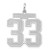 Sterling Silver/Rhodium-plated Satin Number 33 Charm - QP-C1046572-6411