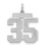 Sterling Silver/Rhodium-plated Satin Number 35 Charm - QP-4F2A0BCD-5003