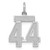 Sterling Silver/Rhodium-plated Satin Number 44 Charm - QP-3150CE29-2180