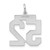 Sterling Silver/Rhodium-plated Satin Number 52 Charm - QP-DD2346A9-2867