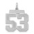 Sterling Silver/Rhodium-plated Satin Number 53 Charm