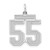 Sterling Silver/Rhodium-plated Satin Number 55 Charm - QP-4DF33C29-6336
