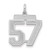 Sterling Silver/Rhodium-plated Satin Number 57 Charm