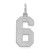 Sterling Silver/Rhodium-plated Satin Number 6 Charm - QP-79614611-1738