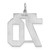 Sterling Silver/Rhodium-plated Satin Number 70 Charm - QP-823A41F7-2219