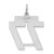 Sterling Silver/Rhodium-plated Satin Number 77 Charm - QP-0225455A-1477