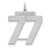 Sterling Silver/Rhodium-plated Satin Number 77 Charm - QP-C90A7434-7667