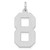 Sterling Silver/Rhodium-plated Satin Number 8 Charm - QP-69B46CF8-7464