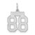 Sterling Silver/Rhodium-plated Satin Number 88 Charm - QP-142EB15E-7725