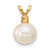 14k 8-8.5mm White Round Freshwater Cultured Pearl and .09GA Garnet Pendant
