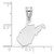 Sterling Silver/Rhodium-plated West Virginia State Pendant