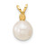 14k 8-8.5mm White Round Freshwater Cultured Pearl and .09SA Sapphire Pendant