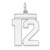 Sterling/Silver Rhodium-plated Polished Number 12 Charm