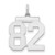 Sterling/Silver Rhodium-plated Polished Number 82 Charm
