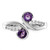 SterlingSilver Rhod-plated .6t.w. Amethyst & White Topaz Swirl Ring - QR-92CDC7ED-2834