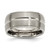 Titanium Grooved Ridged Edge 10mm Brushed and Polished Band - TB-63CF7669-8183
