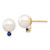14k 8-8.5mm White Round Freshwater Cultured Pearl and .18SA Sapphire Post Earrings