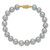 14K 8-9mm Grey Near Round Freshwater Cultured Pearl 7.5 inch Bracelet