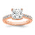 True Origin 14K Rose Gold 3/8 carat Lab Grown Diamond VS  D E F  Semi Mount Princess Engagement Ring - RM-567507DE-1464