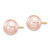 14k 8-9mm Pink Button Freshwater Cultured Pearl Stud Post Earrings