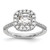 True Origin 14K White Gold 1/2 carat Lab Grown Diamond VS  D E F  Semi Mount Ascher Halo Engagement Ring - RM-CEC70F66-5387