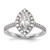 True Origin 14K White Gold 1/2 carat Lab Grown Diamond VS  D E F  Semi Mount Marquise Halo Engagement Ring