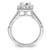 True Origin 14K White Gold 1/2 carat Lab Grown Diamond VS  D E F  Semi Mount Princess Halo Engagement Ring