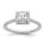 True Origin 14K White Gold 1/3 carat Lab Grown Diamond VS  D E F  Semi Mount Princess Halo Engagement Ring