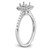 True Origin 14K White Gold 1/3 carat Lab Grown Diamond VS  D E F  Semi Mount Princess Halo Engagement Ring