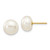 14k 8-9mm White Button Freshwater Cultured Pearl Stud Post Earrings