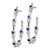 True Origin 14k White Gold 1/5 carat Lab Grown Diamond VS DEF and Blue Sapphire Post Hoop Earrings