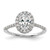 True Origin 14k White Gold 3/8 carat Lab Grown Diamond VS/SI+ G+ 1 carat Center Oval Semi Mount Halo Engagement Ring