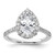 True Origin 14K White Gold 5/8 carat Lab Grown Diamond VS  D E F  Semi Mount Pear Halo Engagement Ring - RM-63763524-3826
