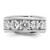 True Origin IBGoodman 14k White Gold 3 1/2 carat Lab Grown Diamond VS+ F+ Five Stone Complete Polished Brushed and Grooved Men's Ring